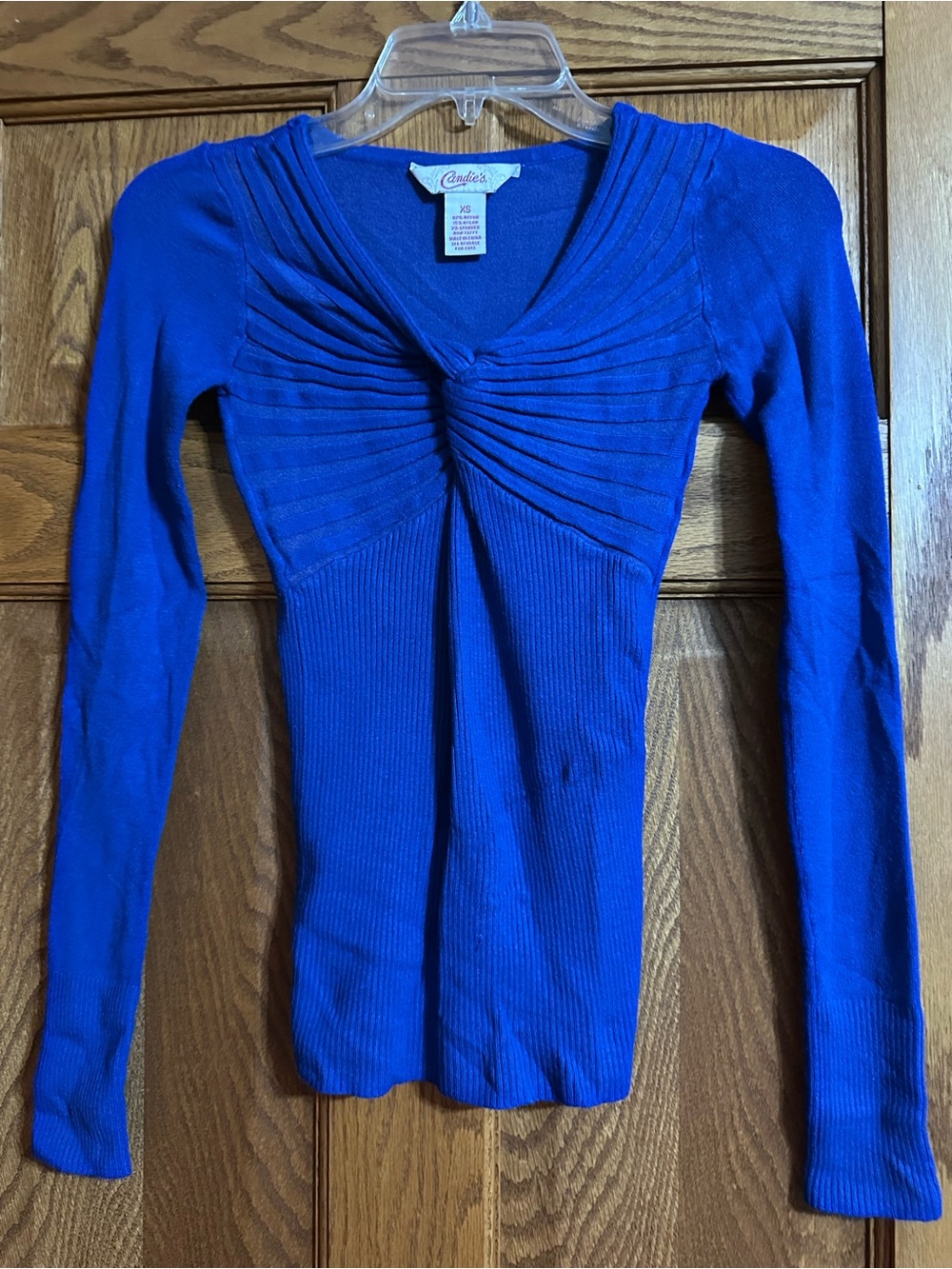 Candie's Cobalt Blue Long Sleeve Ribbed Knit Top
